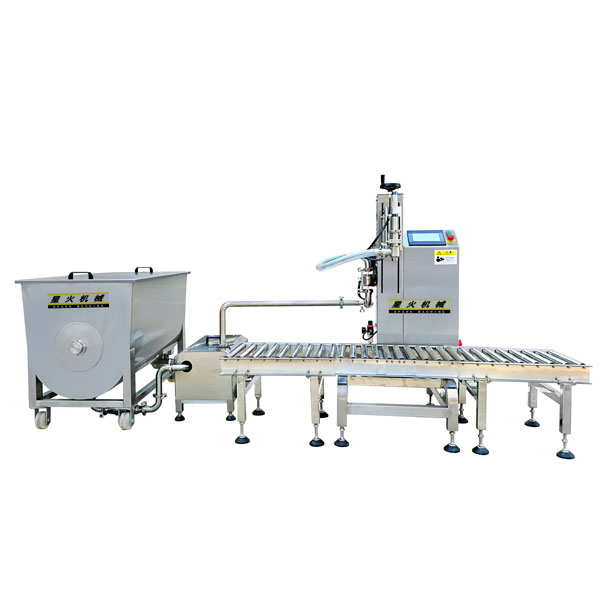 桶裝辣椒醬生產線-稱重辣椒醬灌裝機械